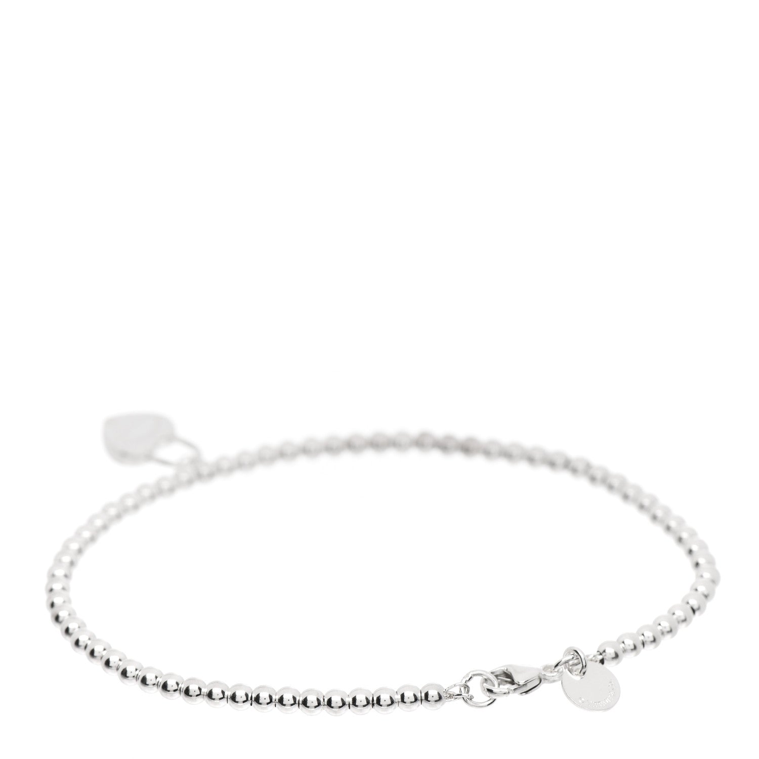 Tiffany Sterling Silver 3mm Return to Tiffany Heart Lock Bead Bracelet 2 of 6