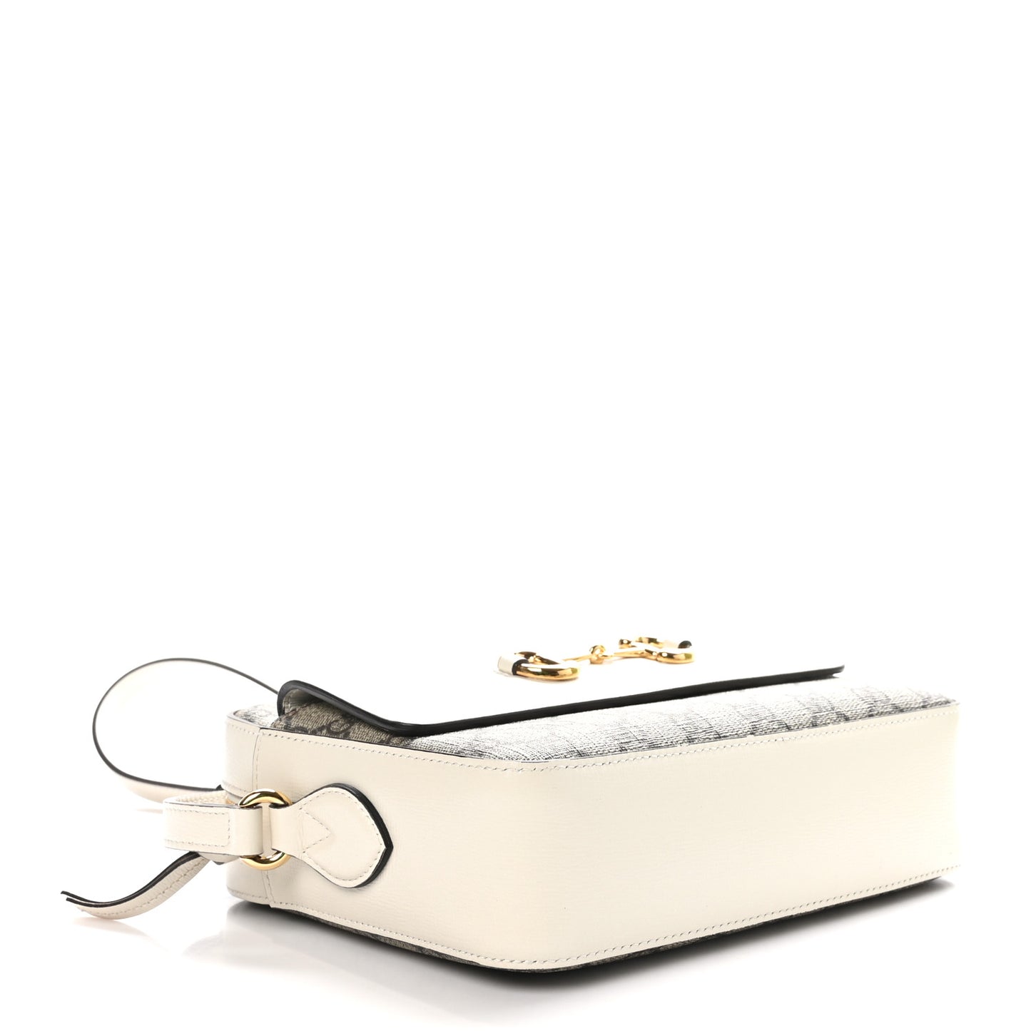 GG Supreme Monogram Small Horsebit 1955 Shoulder Bag Beige Mystic White