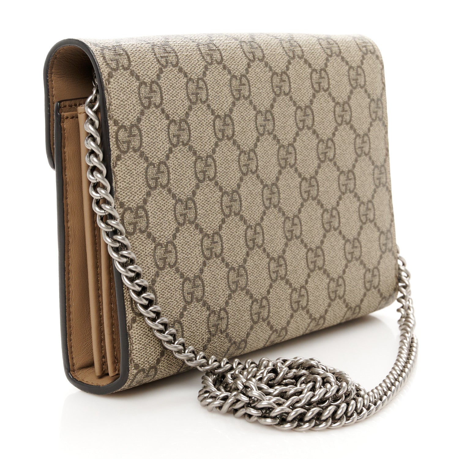 Gucci GG Supreme Monogram Mini Dionysus Chain Wallet Beige Taupe 3 of 11