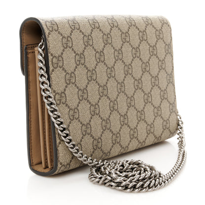 Gucci GG Supreme Monogram Mini Dionysus Chain Wallet Beige Taupe 3 of 11