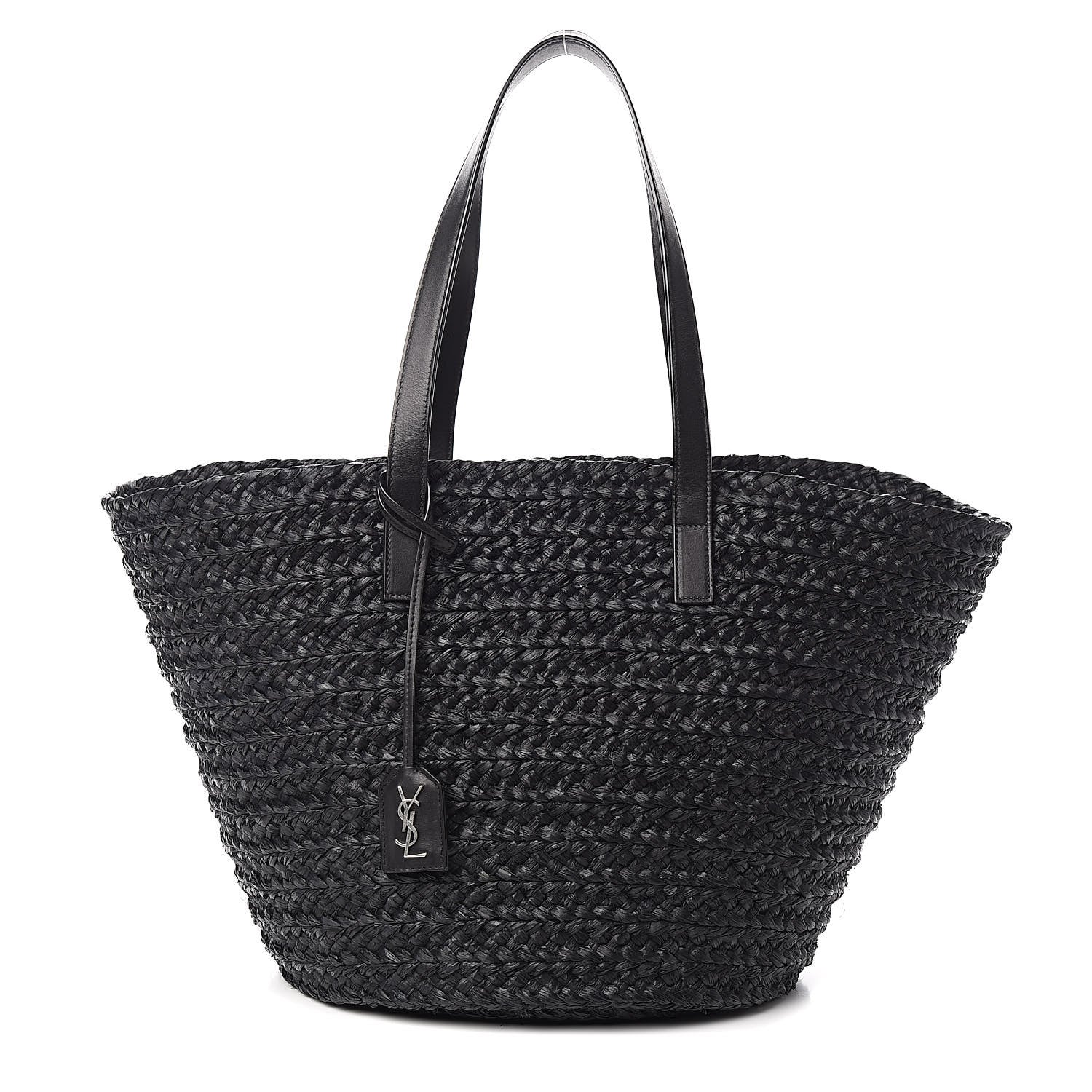 Saint Laurent Raffia Medium Panier Bag Black 1 of 9
