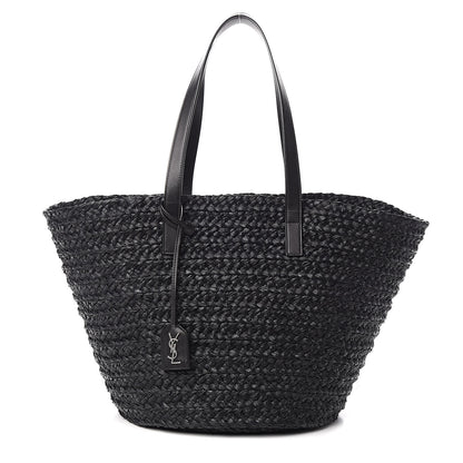 Saint Laurent Raffia Medium Panier Bag Black 1 of 9