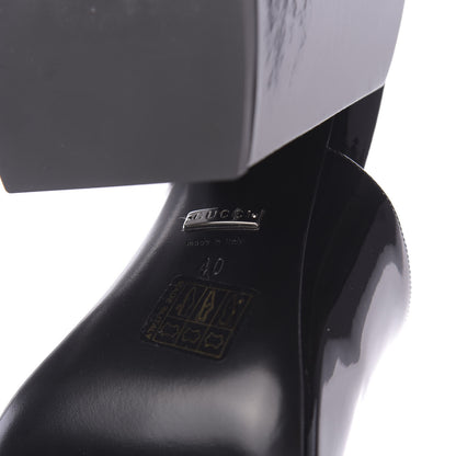 Gucci Patent Lexi Horsebit High-Heel Slide Sandals 40 Black 9 of 11