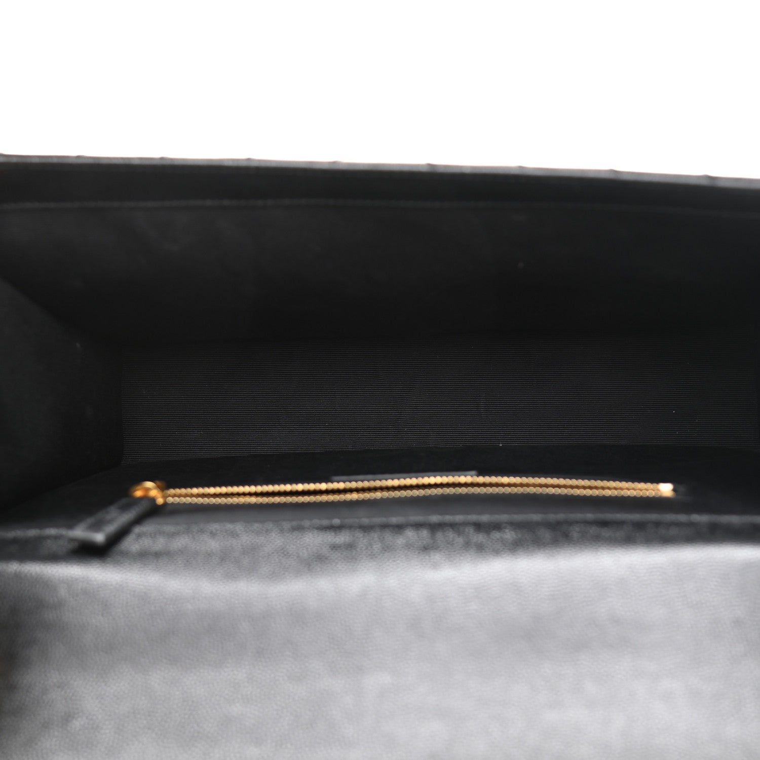 Saint Laurent Grain De Poudre Matelasse Chevron Large Monogram Satchel Black 4 of 7