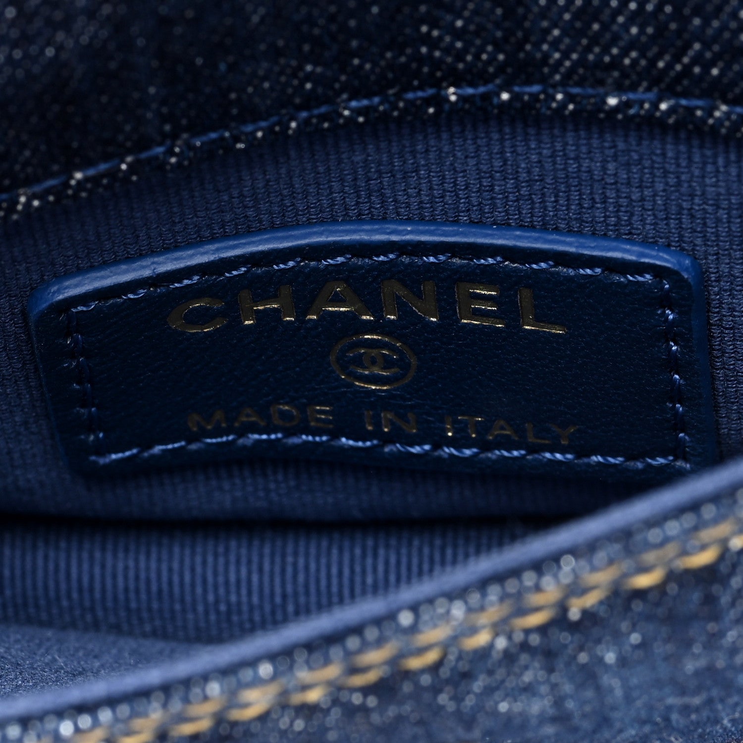 Chanel Denim Quilted Double You Flap Bag Charm Blue 6 of 8