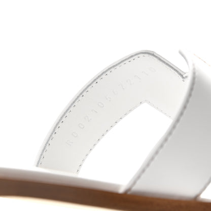 Hermes Box Calfskin Oran Sandals 37.5 White 8 of 8