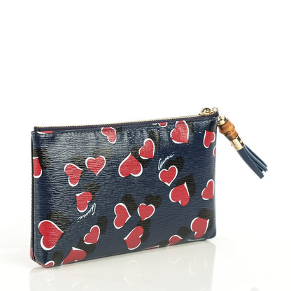 Gucci Calfskin Heartbeat Print Small Pouch Blue 3 of 7