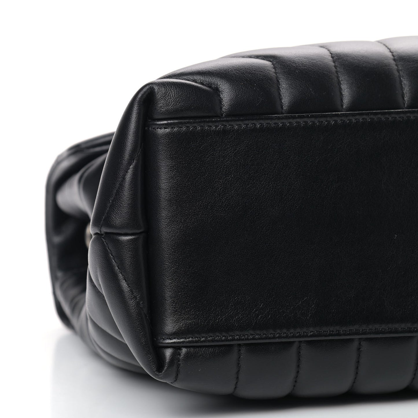 Calfskin Y Quilted Monogram Medium Loulou Chain Satchel Black