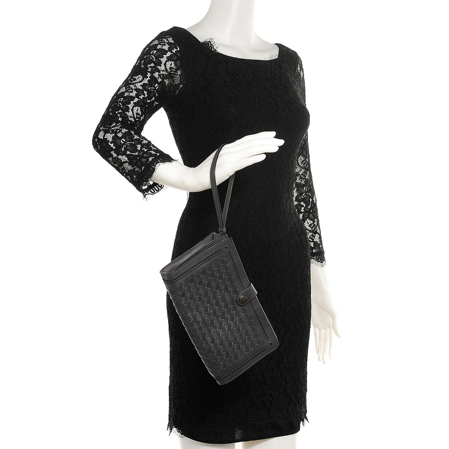 Light Calf Intrecciato Continental Wallet Ardoise
