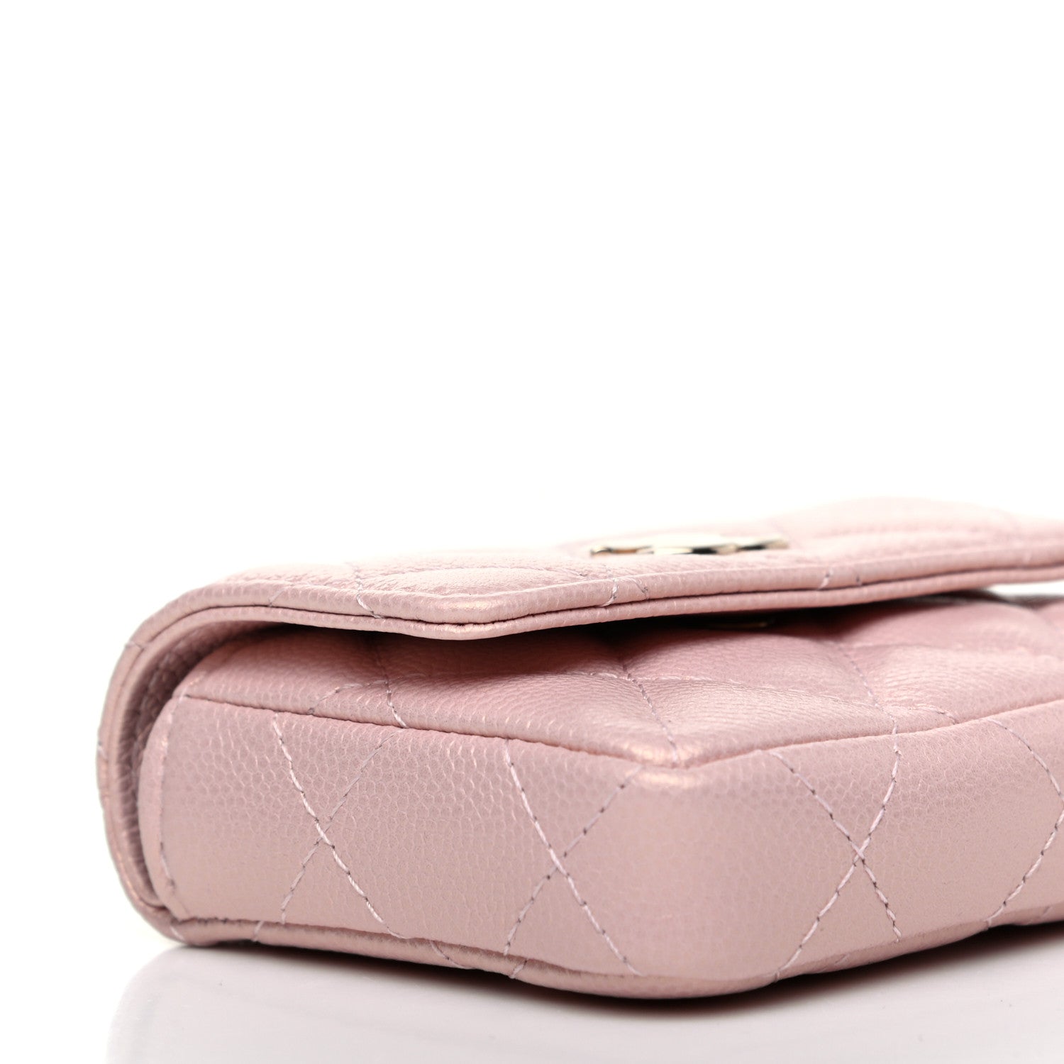 Chanel Iridescent Caviar Quilted Pearl On Top Coin Purse With Chain Light Pink 9 of 12