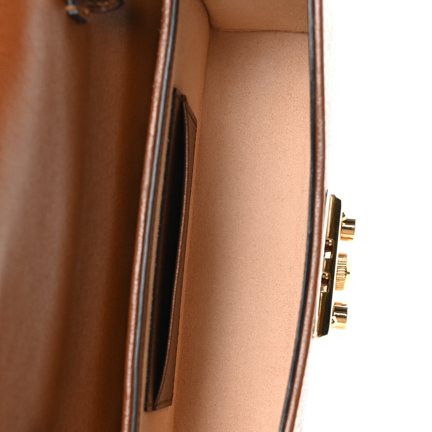 Gucci GG Supreme Monogram Calfskin Mini Padlock Top Handle Shoulder Bag Beige Black Cuir 5 of 10