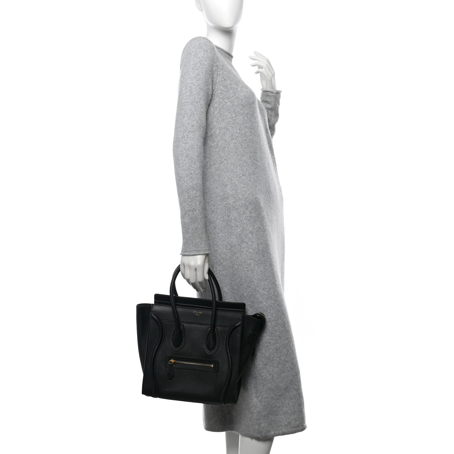 Celine Smooth Calfskin Micro Luggage Black 2 of 11