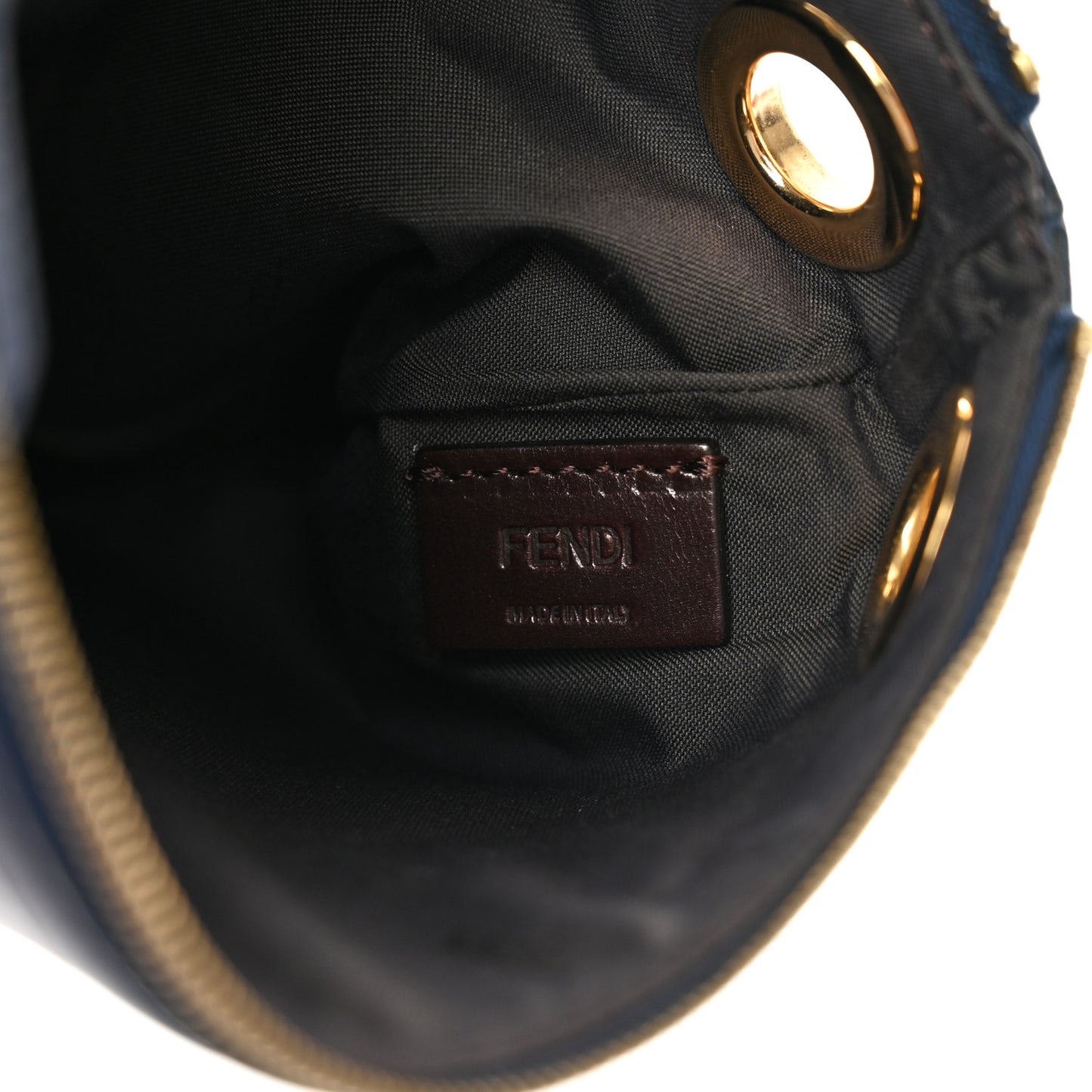 Vitello Century Opaco F is Fendi Tri-Color Triplette Pouch Set Fragola Black Blu Scuro