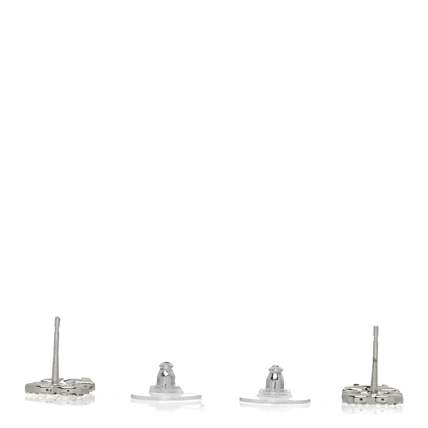 Chanel Crystal CC Starfall Drop Earrings Silver 3 of 4