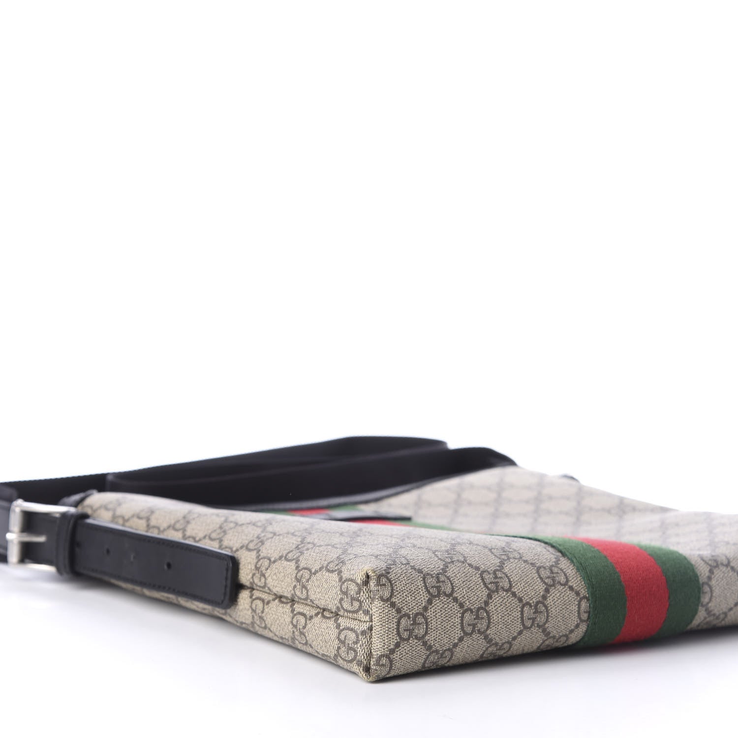 Gucci GG Supreme Monogram Web Messenger Bag Black 6 of 11
