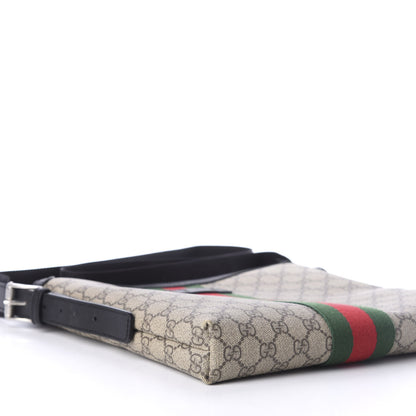 Gucci GG Supreme Monogram Web Messenger Bag Black 6 of 11