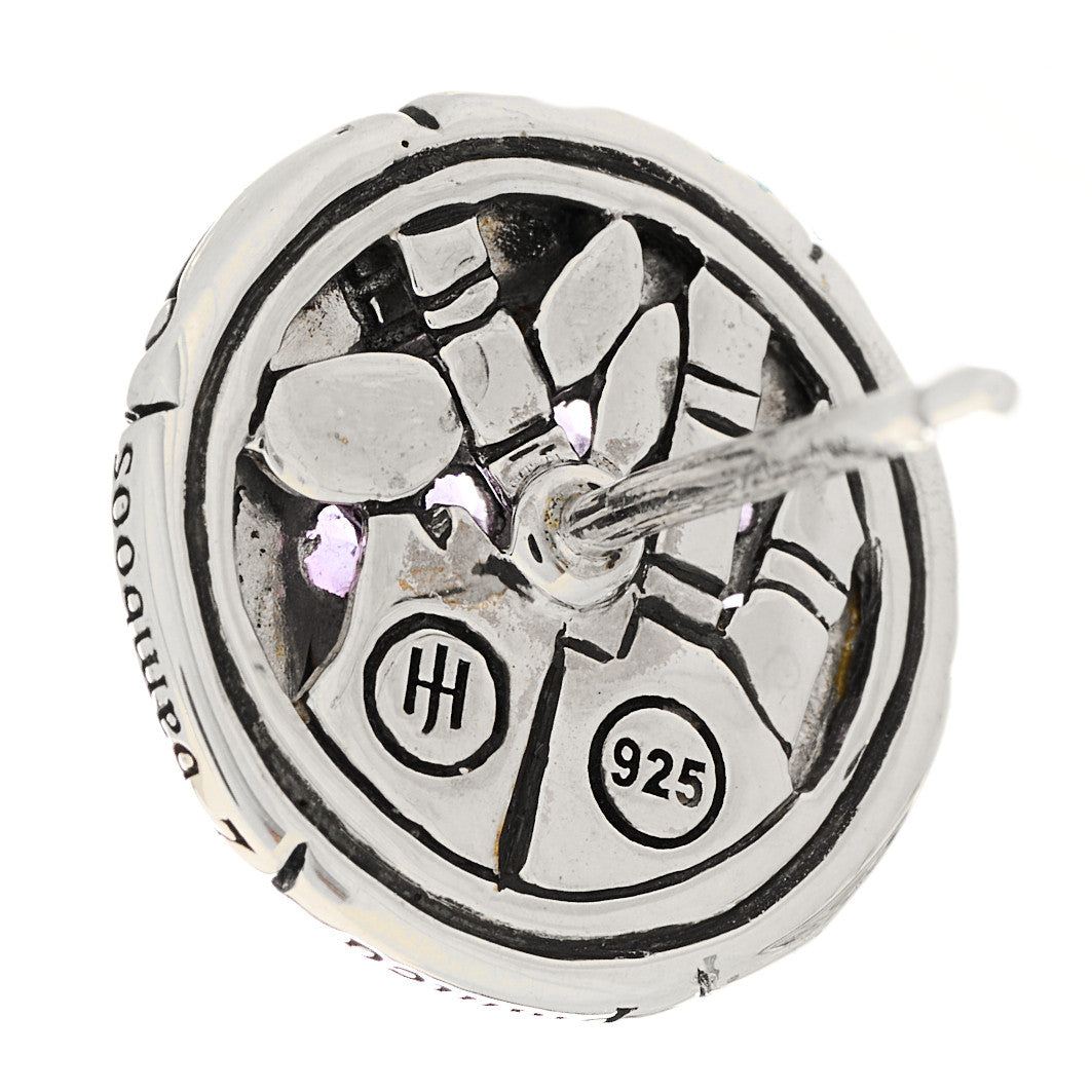 John Hardy Sterling Silver Amethyst Bamboo Pave Stud Earrings 4 of 5