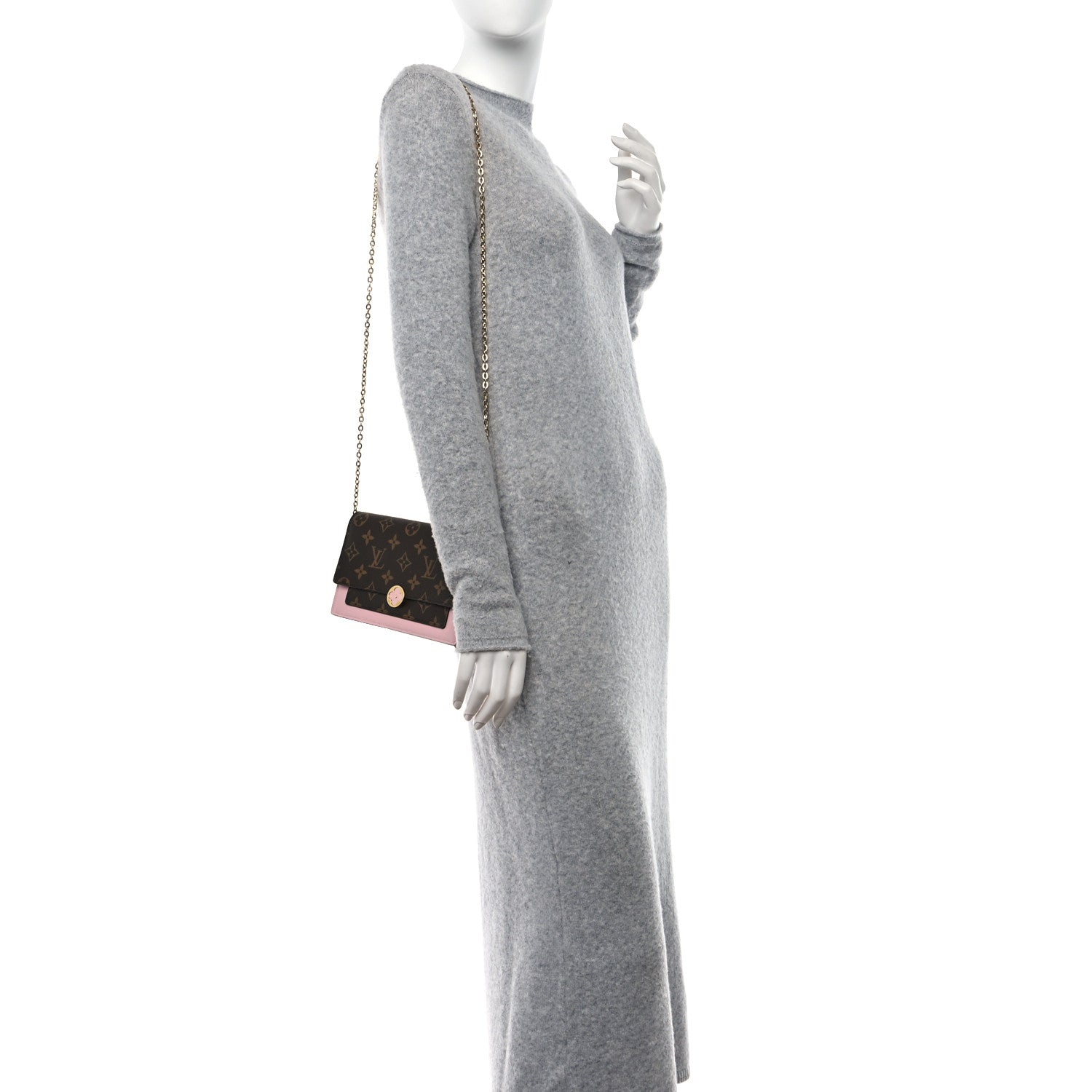 Louis Vuitton Monogram Flore Chain Wallet Rose Ballerine 2 of 12