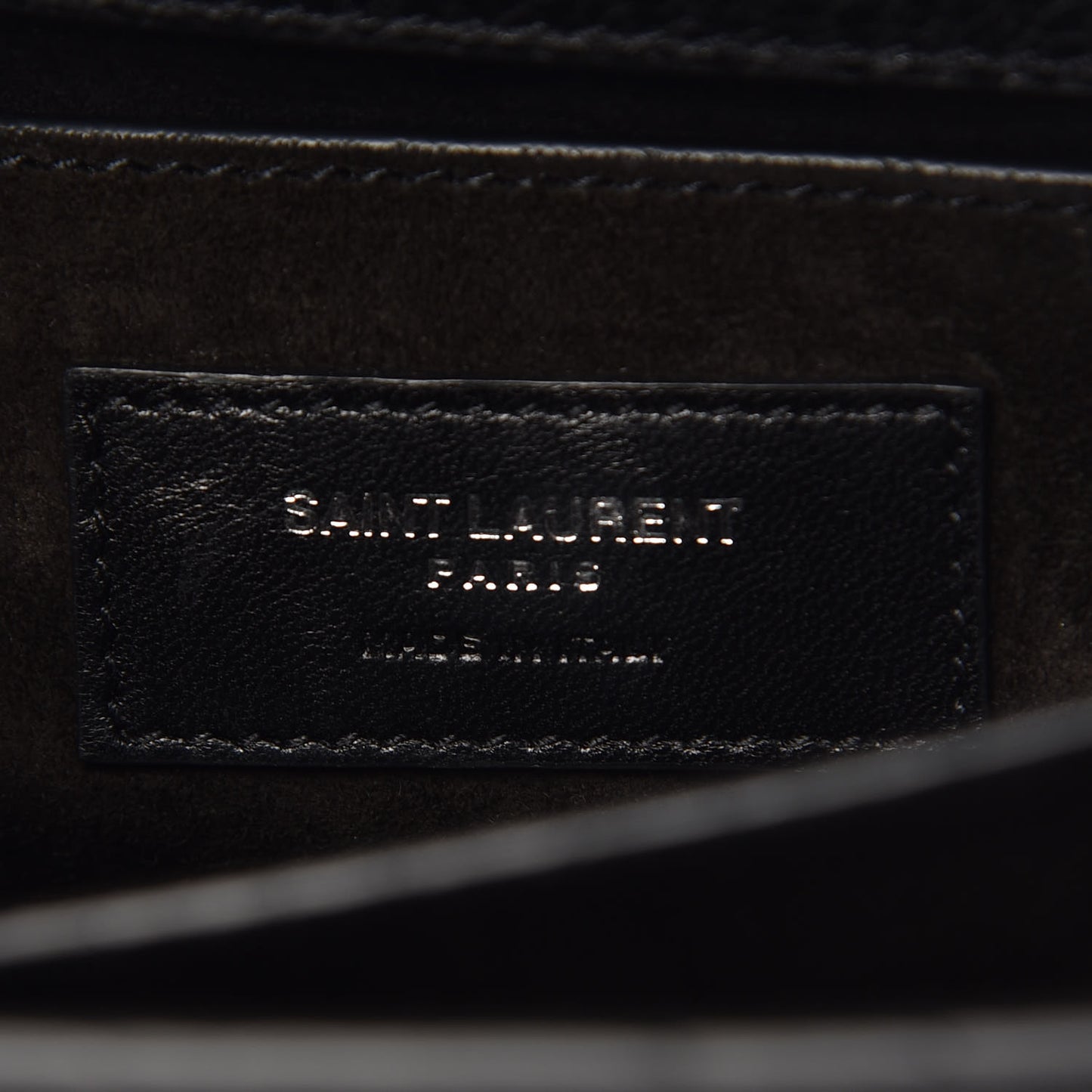 Grained Calfskin Medium Monogram Sunset Satchel Black