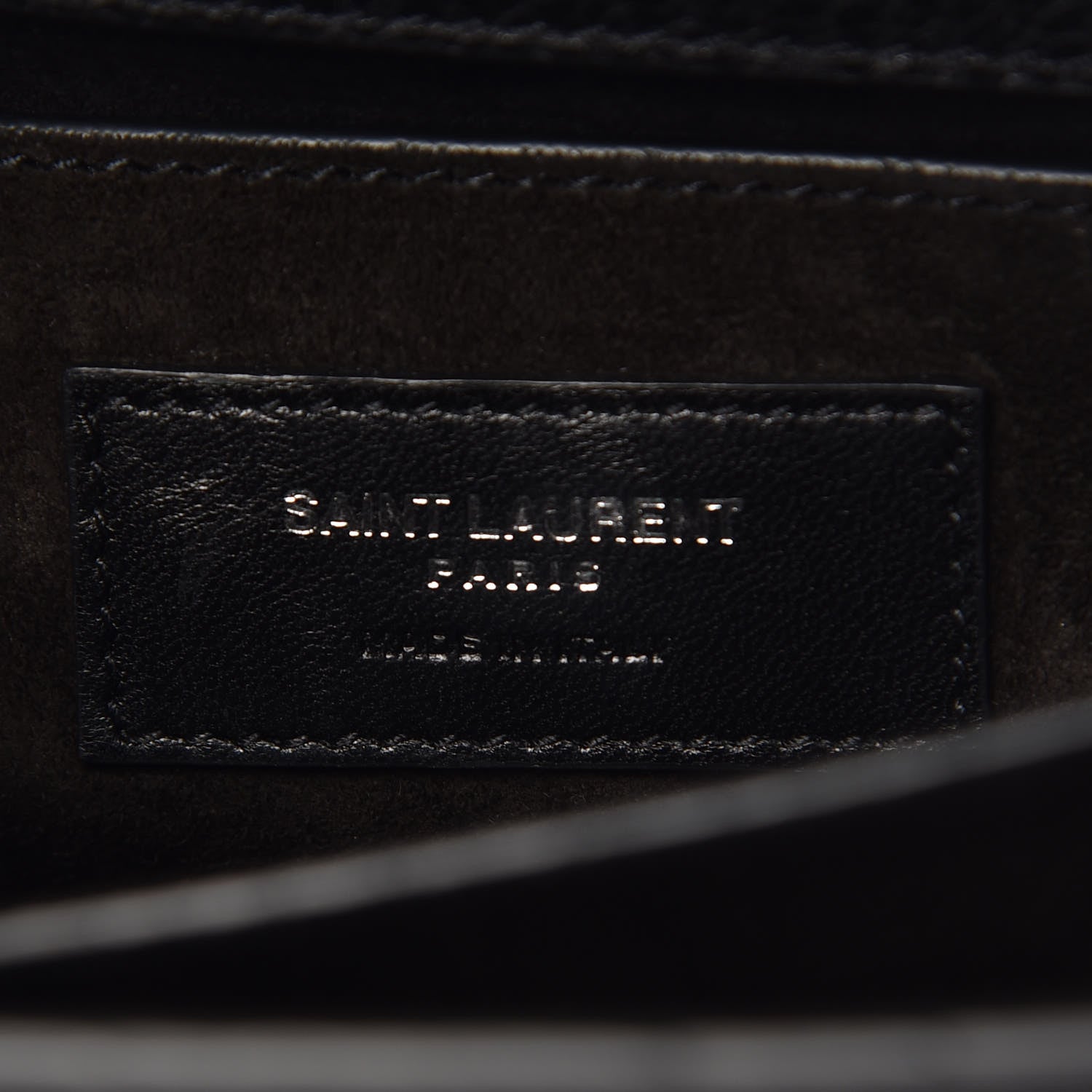 Saint Laurent Grained Calfskin Medium Monogram Sunset Satchel Black 9 of 9