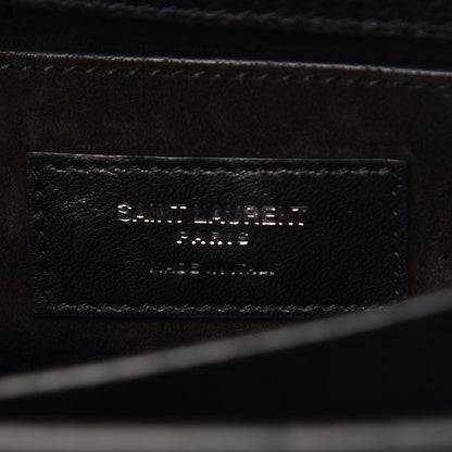 Saint Laurent Grained Calfskin Medium Monogram Sunset Satchel Black 9 of 9