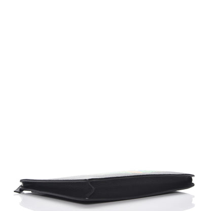 Versace Grained Calfskin Beverly Palm Print Zip Organizer Black 7 of 7