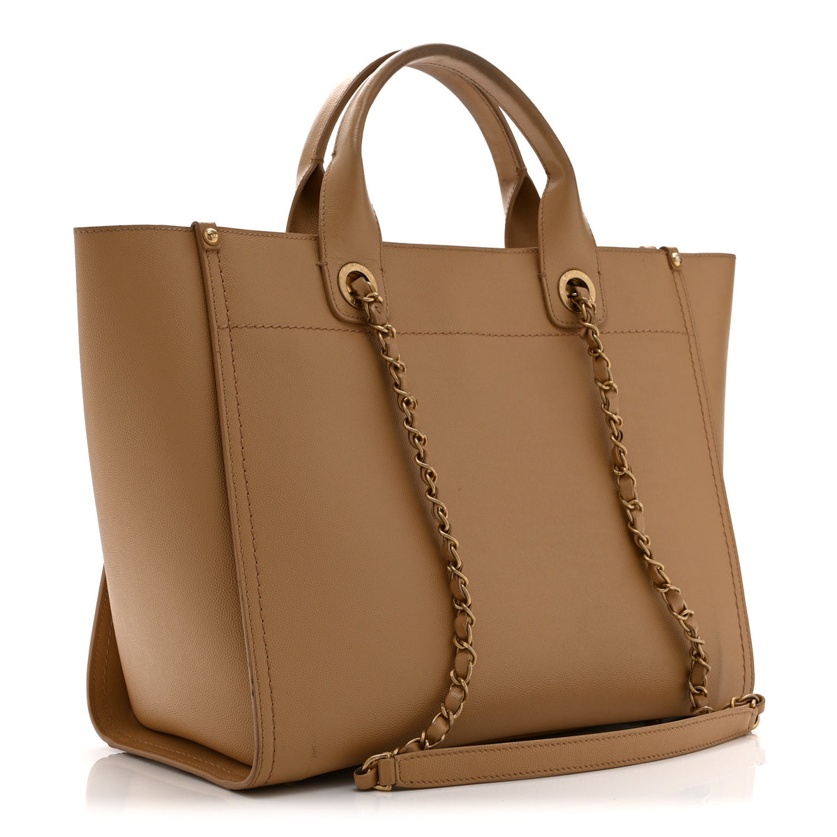 Chanel Caviar Small Studded Deauville Tote Beige 3 of 10