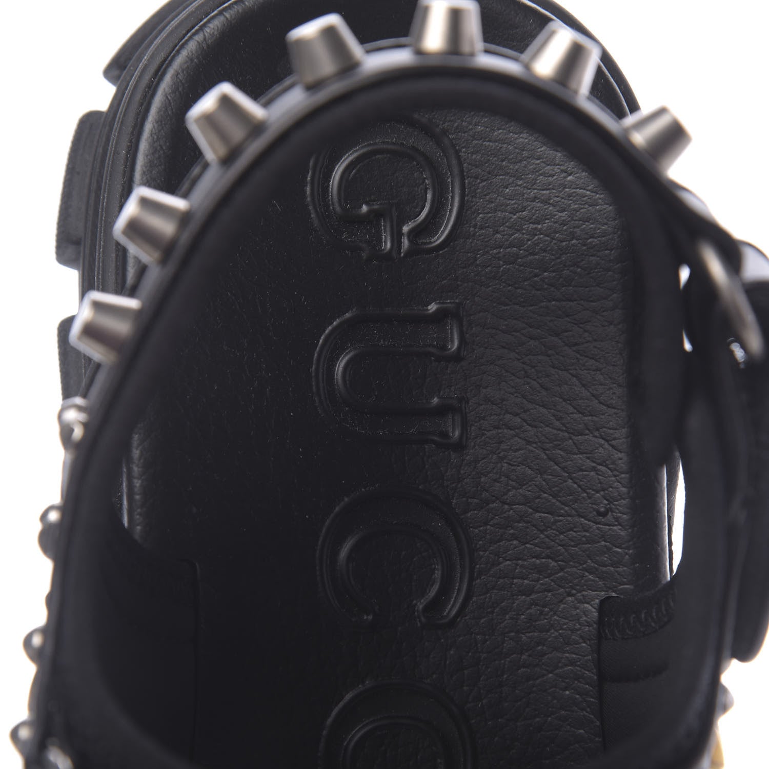 Gucci Nappa Mesh Studded Mens Aguru Sandals 10 Black 6 of 10