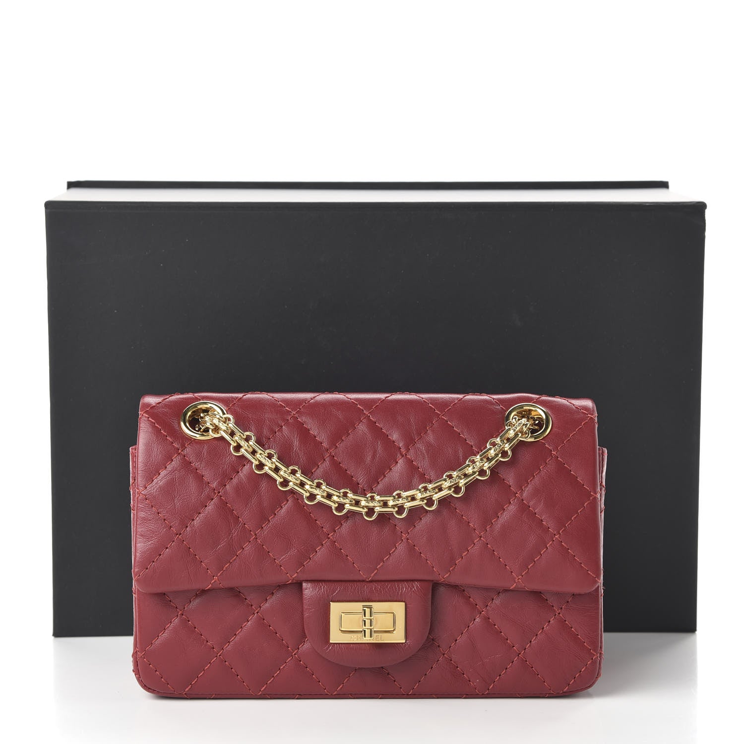 Chanel Aged Calfskin Quilted 2.55 Reissue Mini Flap Red 11 of 11