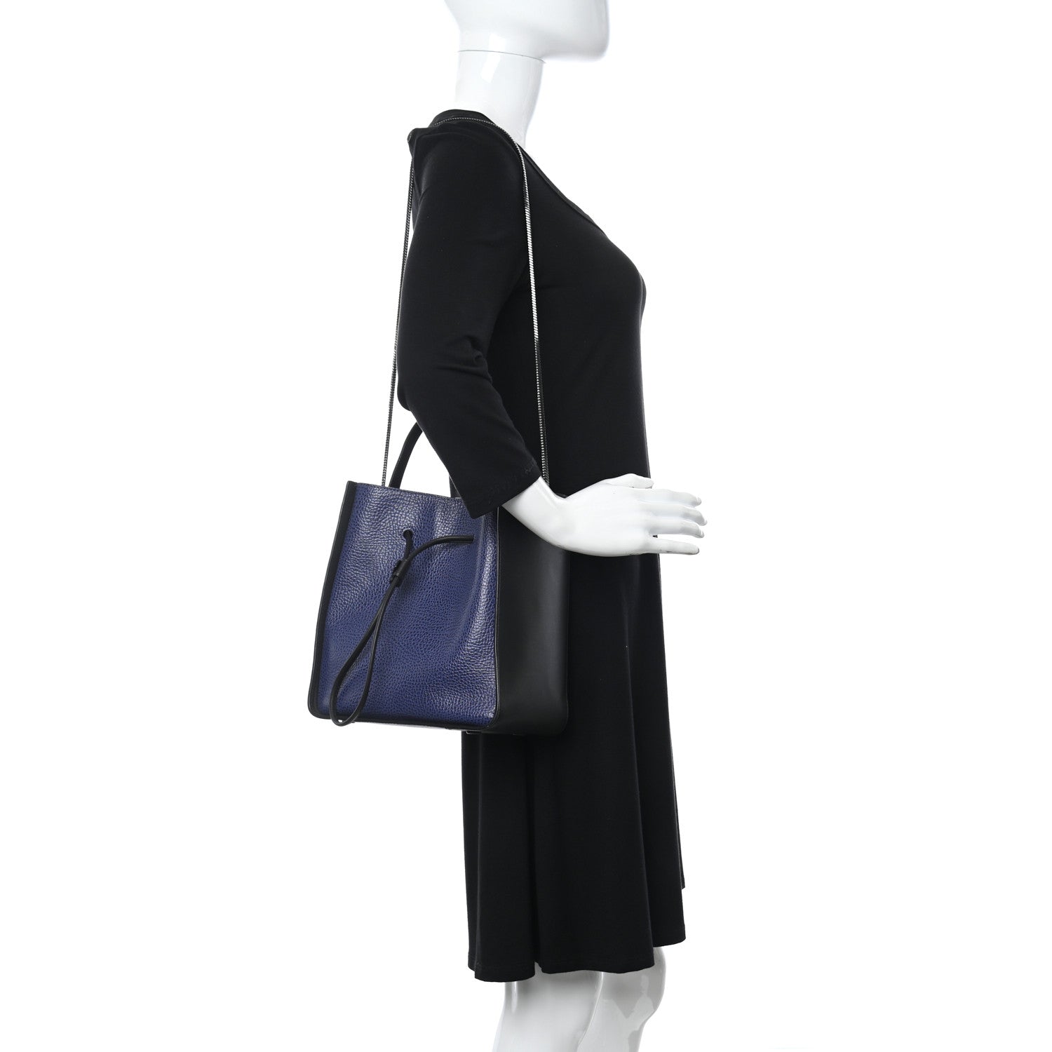 3.1 Phillip Lim Smooth Calfskin Small Soleil Bucket Bag Midnight Blue 2 of 12