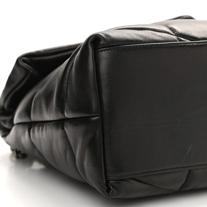 Saint Laurent Lambskin Quilted Medium Loulou Puffer Monogram Chain Satchel Black 9 of 10