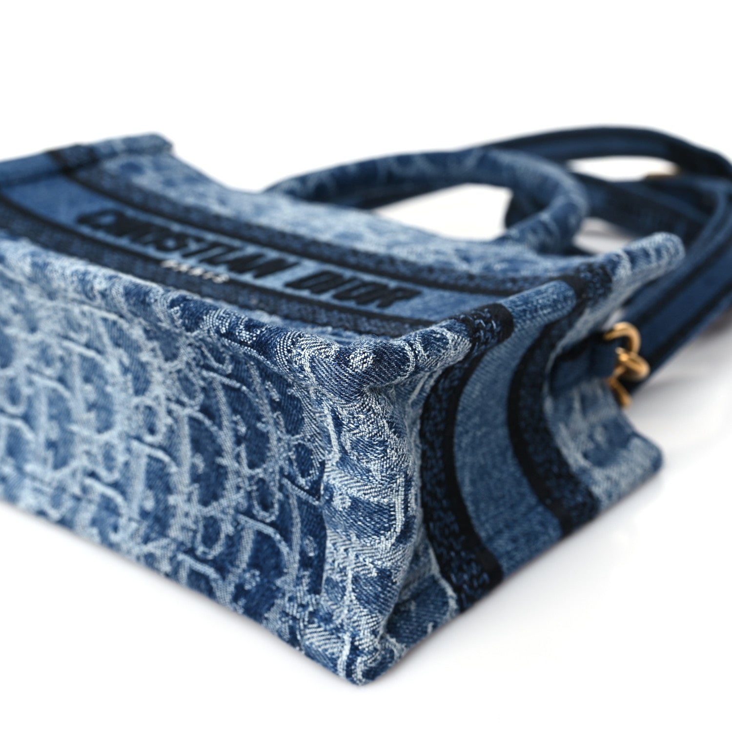 Christian Dior Denim Oblique Mini Book Tote With Strap Blue 10 of 11