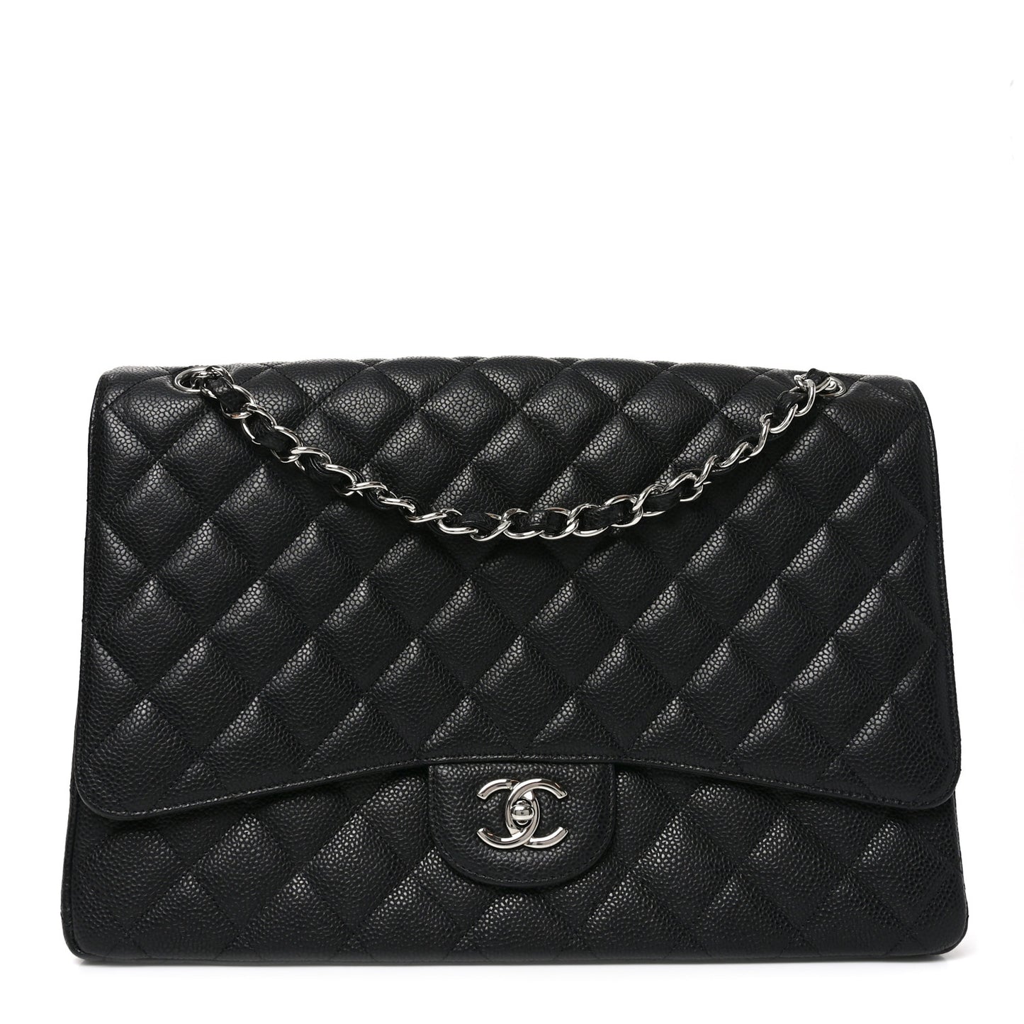 Caviar Quilted Maxi Single Flap Black