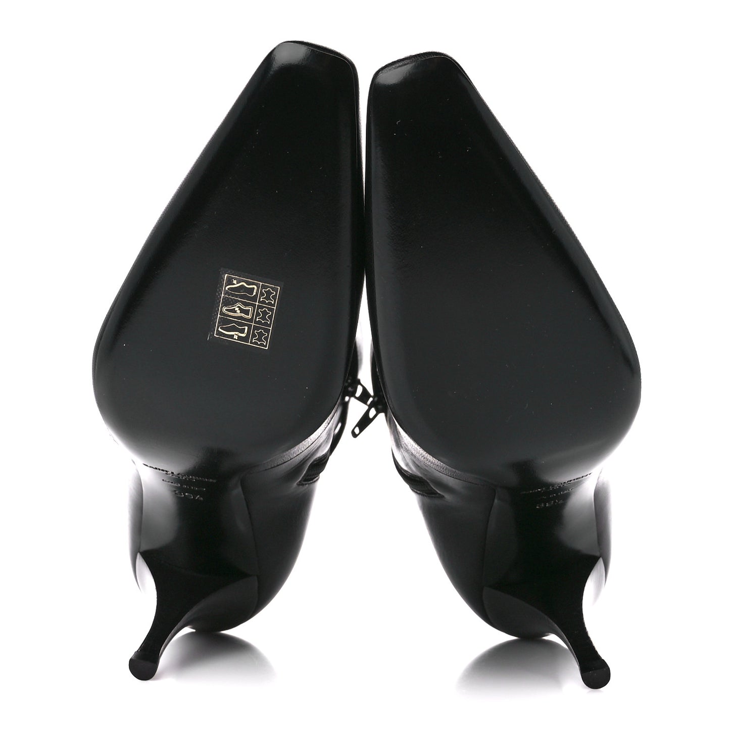 Goatskin Crystal Buckle Claude 90 Ankle Booties 39.5 Black