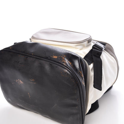 Chanel Nylon Calfskin CC Backpack White Gray 24 of 30