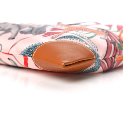 Hermes Silk La Marche Du Zambeze SilkyCity 33 PM Bag Rose Pale Rouge Vert 9 of 10