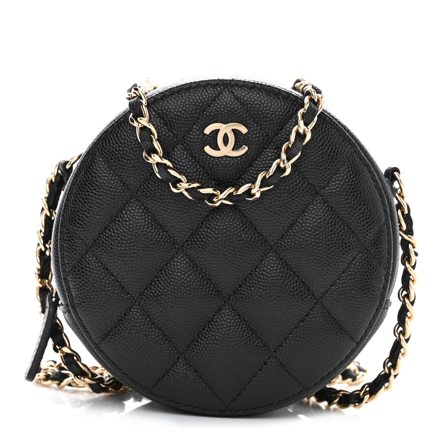 Chanel Caviar Quilted Round Clutch With Chain Black 1 of 11