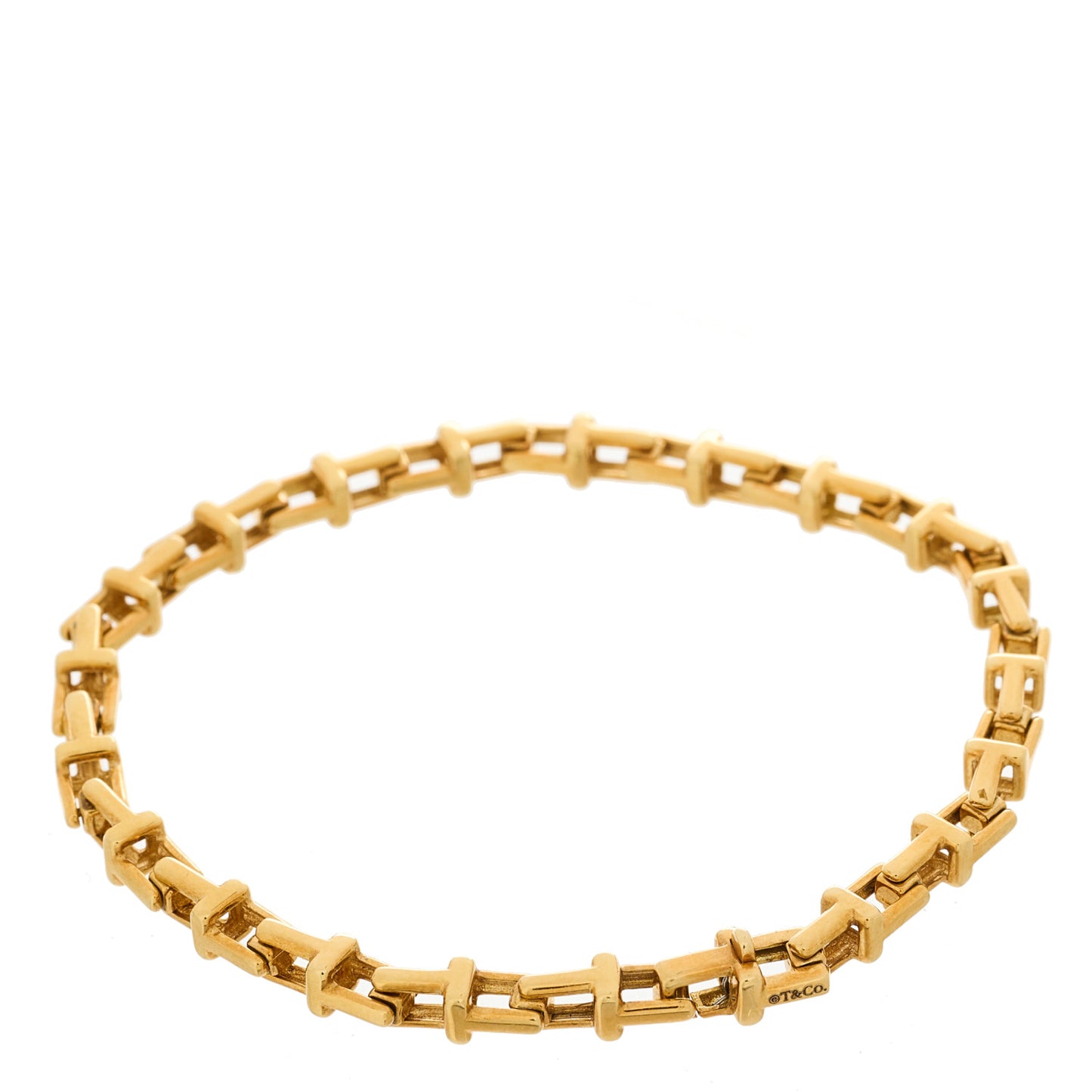18K Yellow Gold Narrow T Chain Bracelet