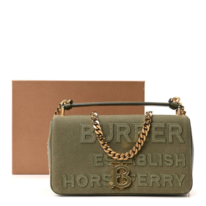Burberry Canvas Horseferry Print Small Lola Bag Dark Fern Green 11 of 11