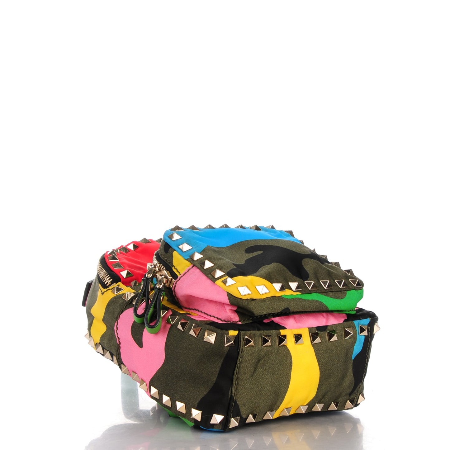 Nylon Mini Psychedelic Camouflage Rockstud Backpack Multicolor