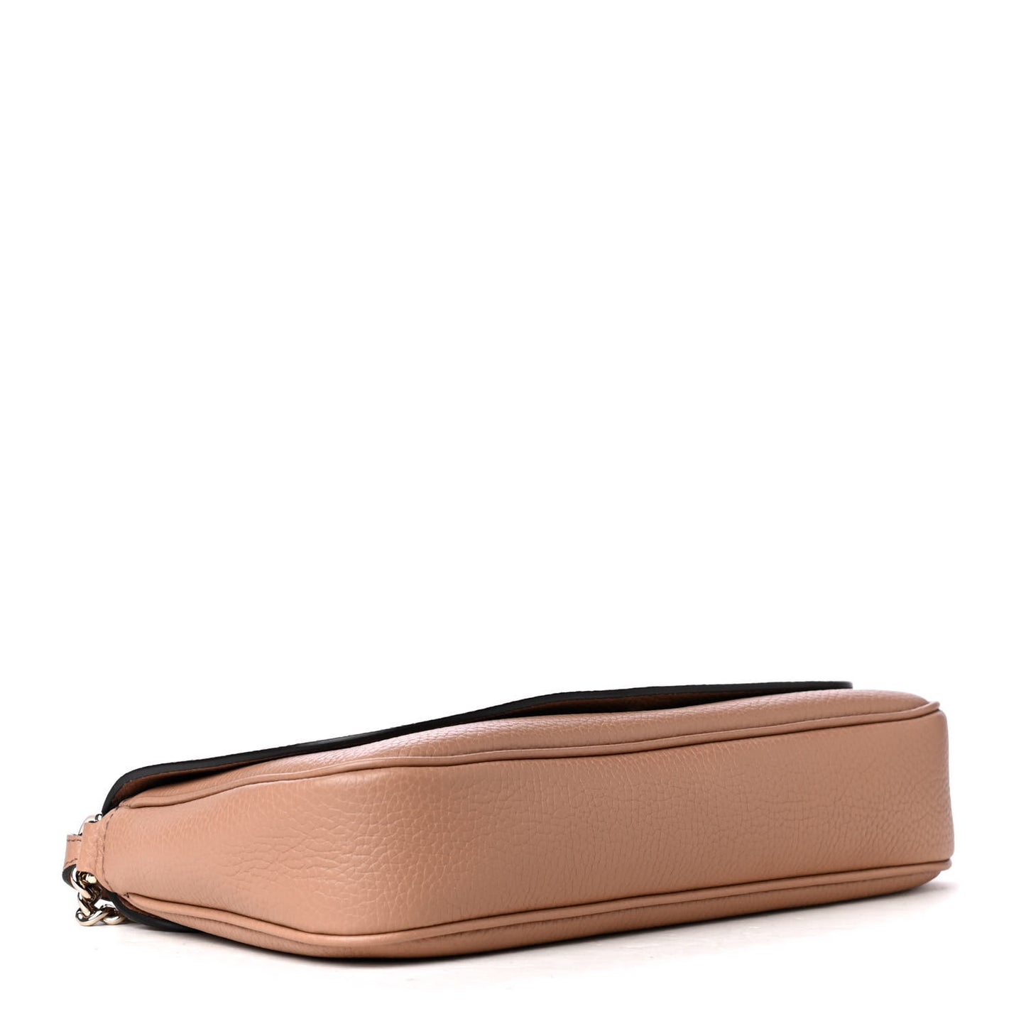 Pebbled Calfskin Medium Soho Flap Crossbody Camelia