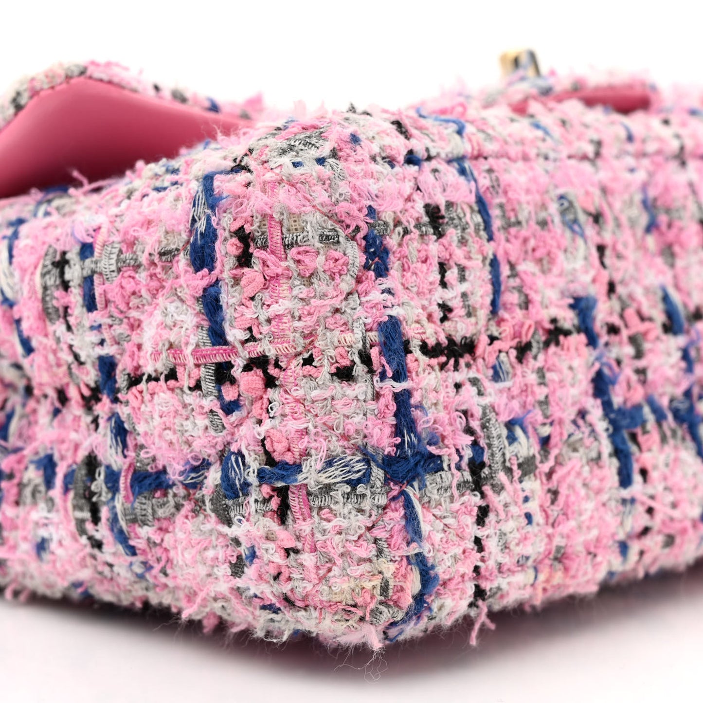 Tweed Quilted Mini Rectangular Flap Pink Multicolor