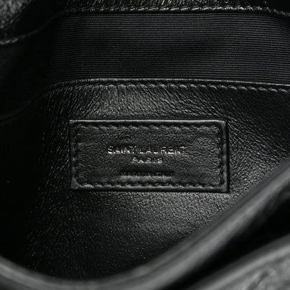 Saint Laurent Crinkled Calfskin Matelasse Monogram Baby Niki Chain Satchel Black 6 of 15