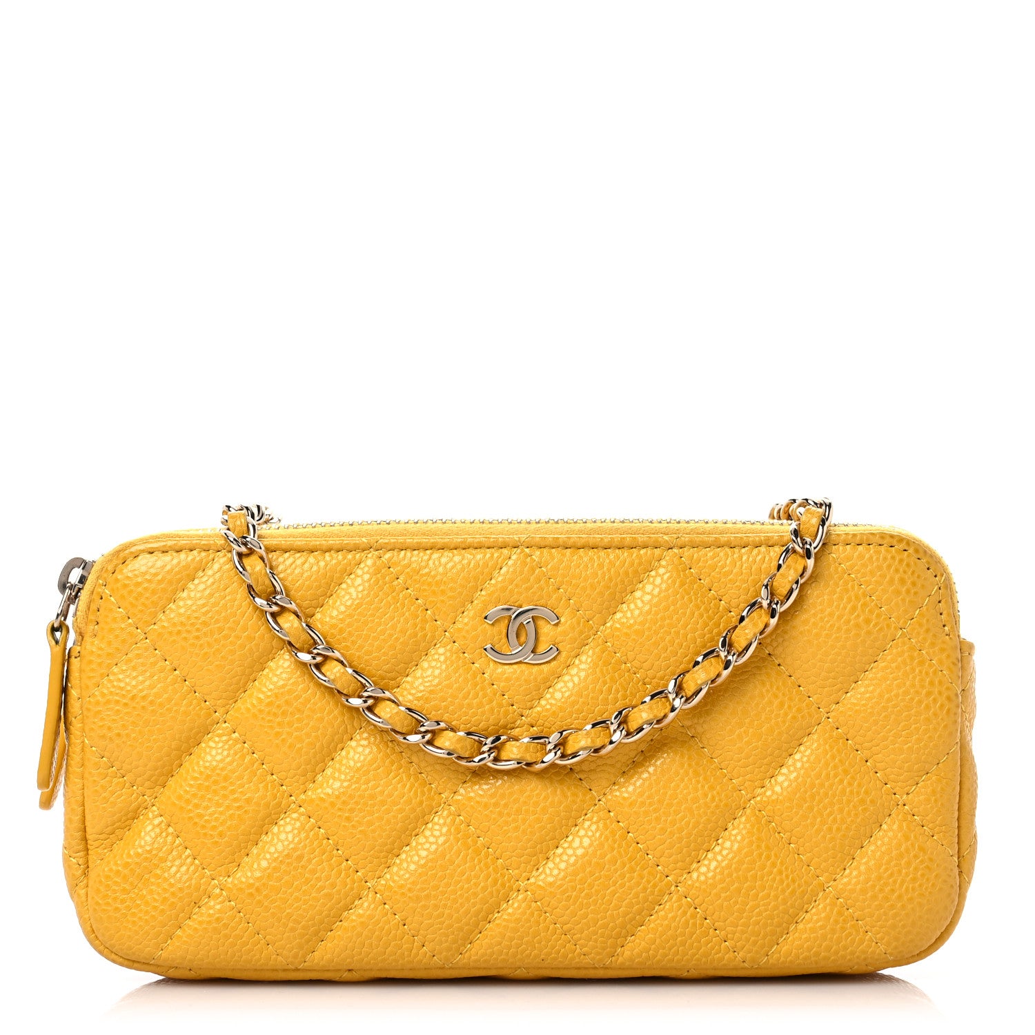 Chanel Caviar Quilted Small Clutch With Chain Yellow 1 of 18