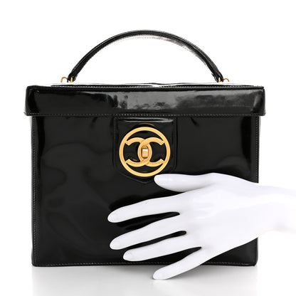 Chanel Patent CC Vanity Cosmetic Case Black 2 of 16