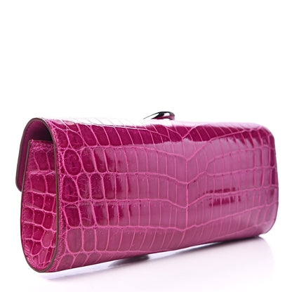 Hermes Shiny Niloticus Crocodile Egee Clutch Rose Scheherazade 3 of 10