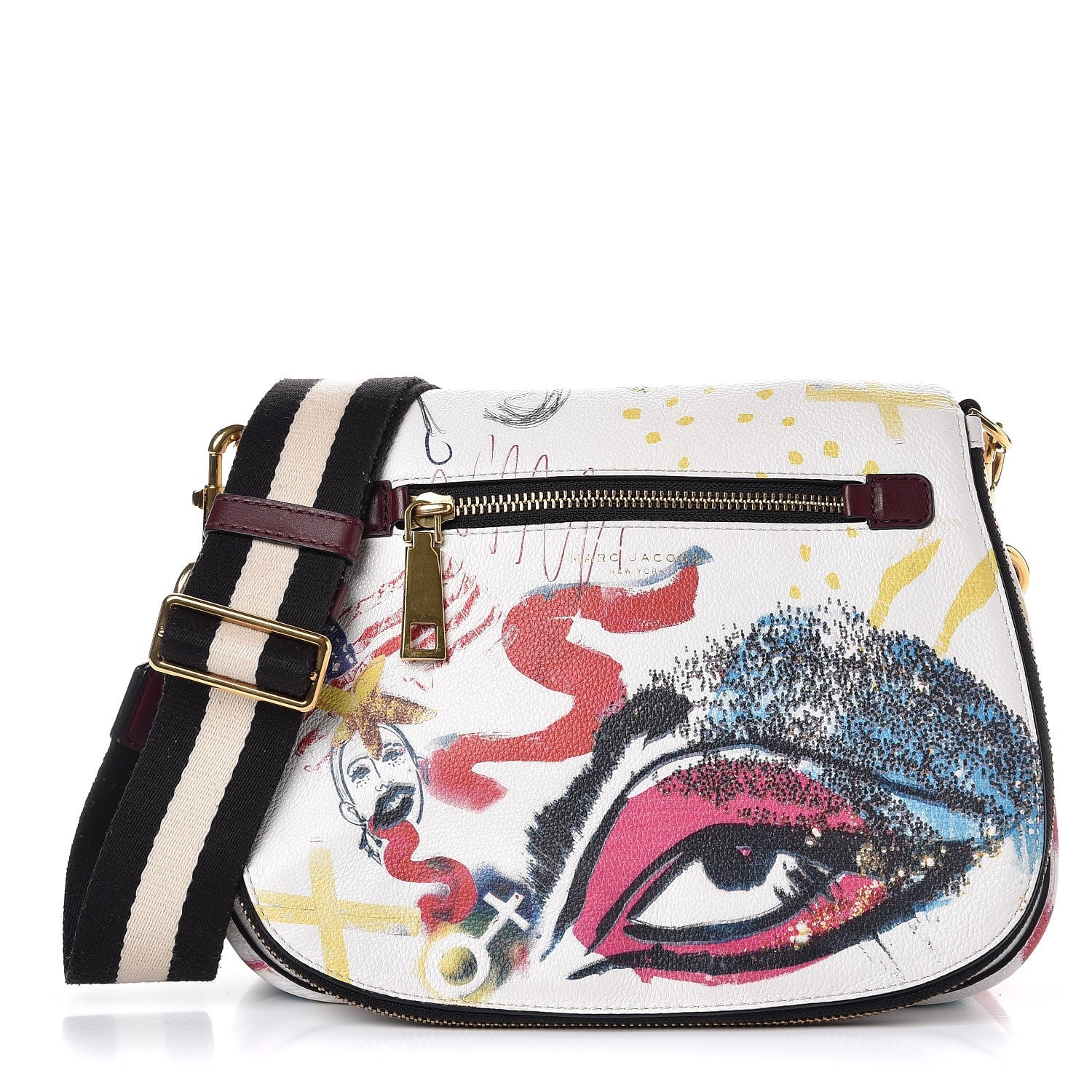 Marc Jacobs Calfskin Collage Saddle Bag Off White 1 of 12
