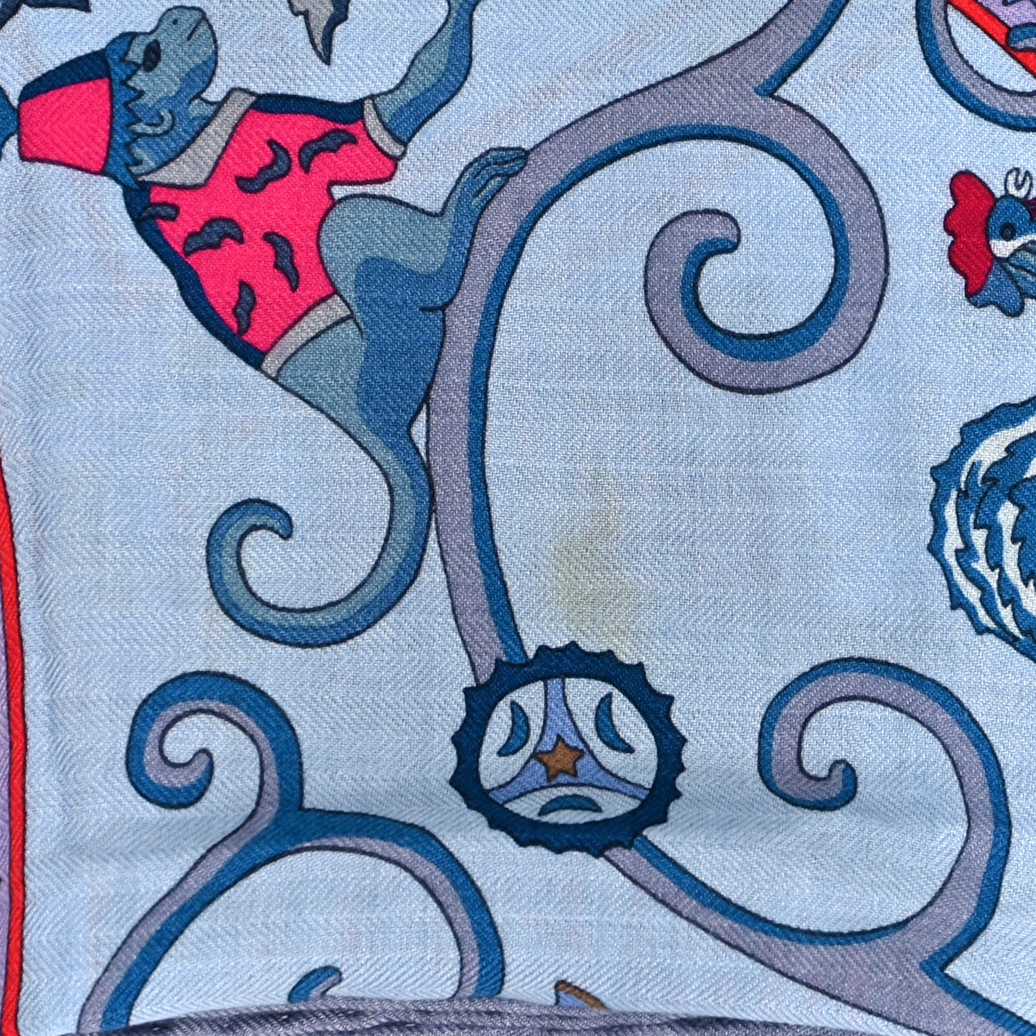 Hermes Cashmere Silk Peuple Du Vent Shawl 140 6 of 6