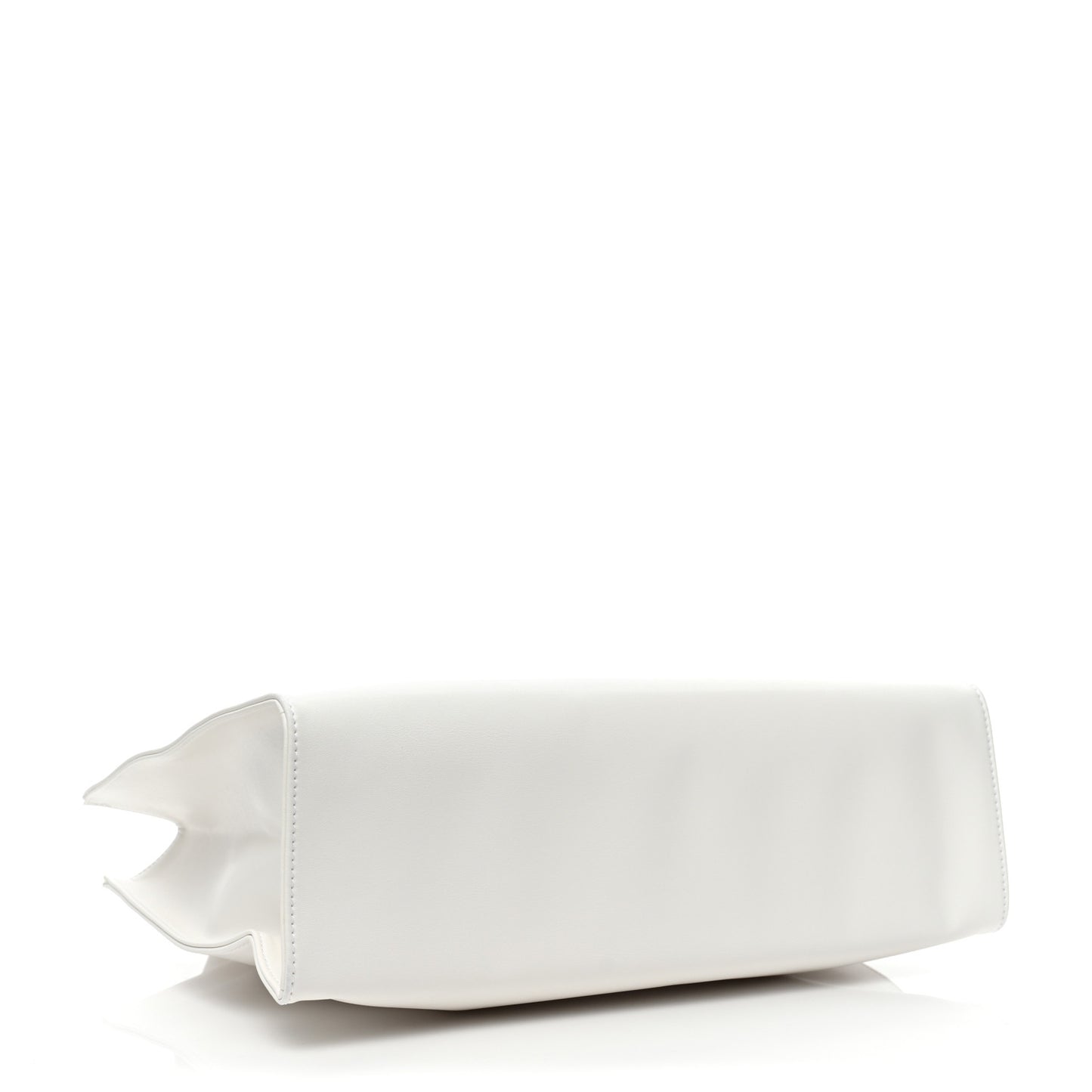 Vegan Leather Medium Shopping Bag White