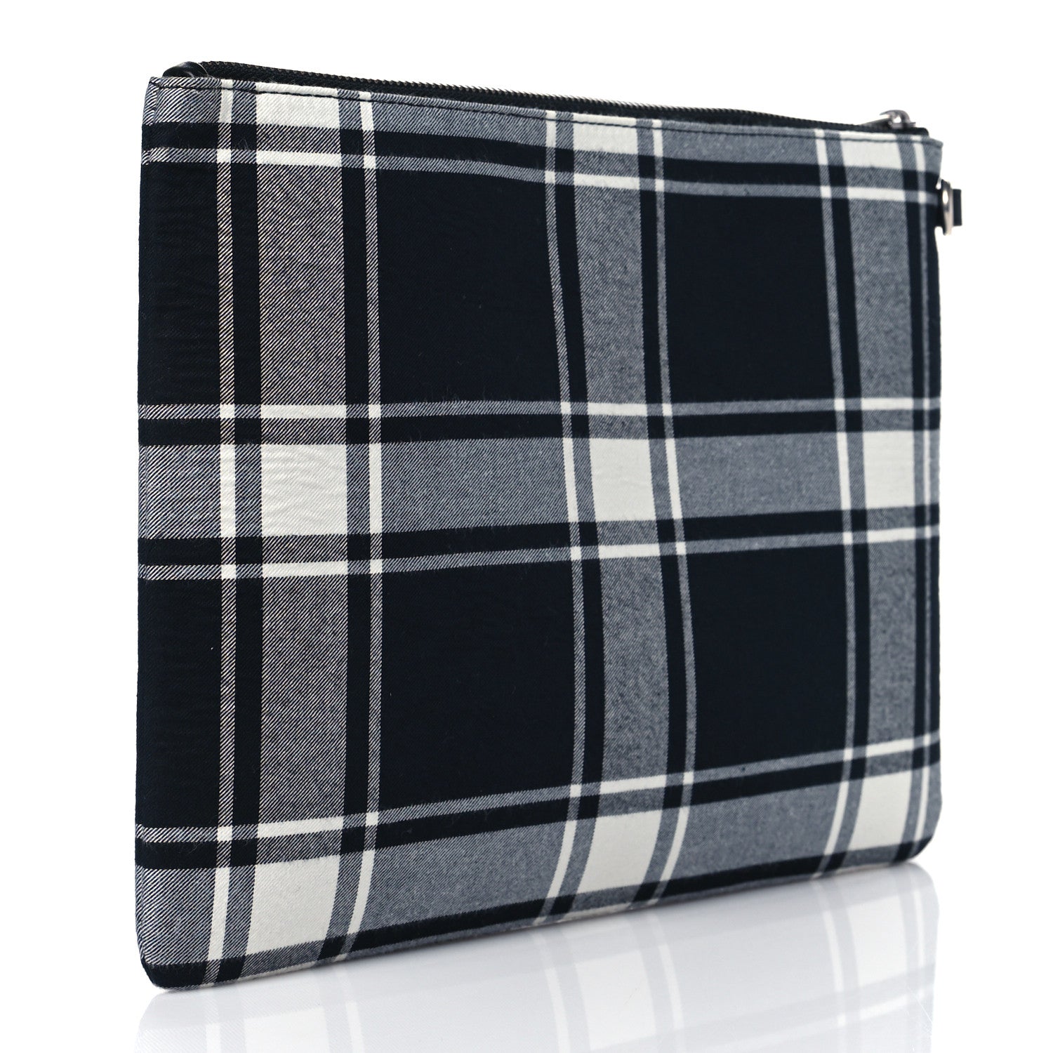 Givenchy Canvas Logo Plaid Pouch Black White 3 of 11